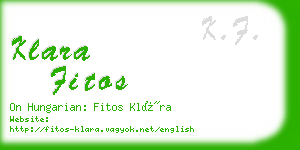 klara fitos business card